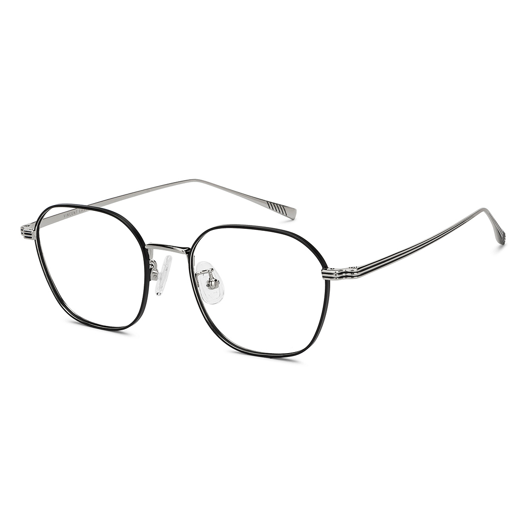 Vincent Chase Silver Full Rim Round left side