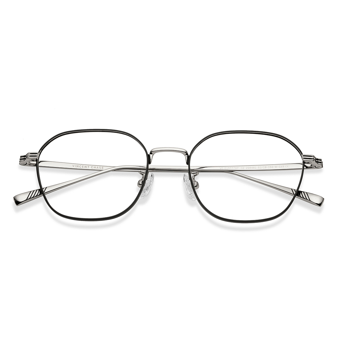 Vincent Chase Silver Full Rim Round left side