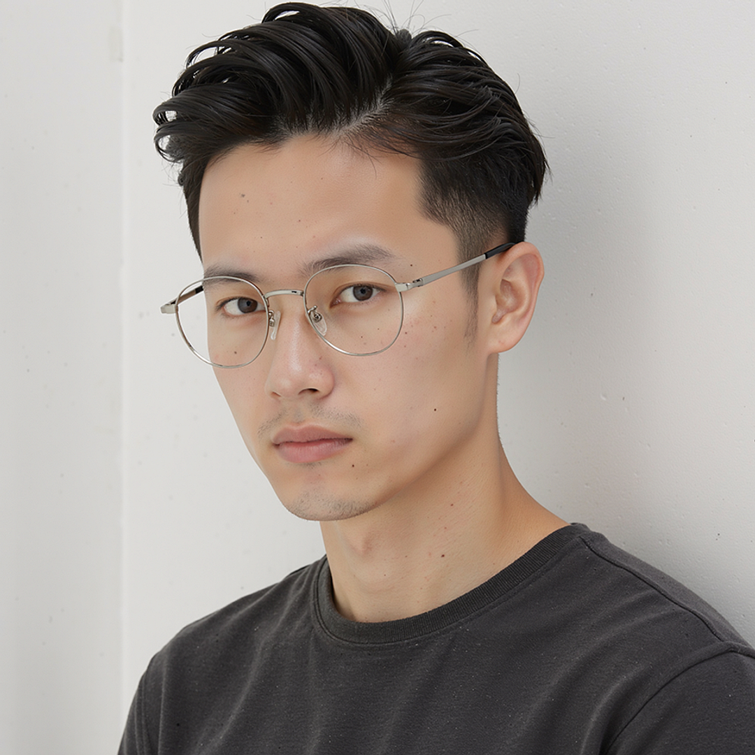 Vincent Chase Online Silver Full Rim Round left side