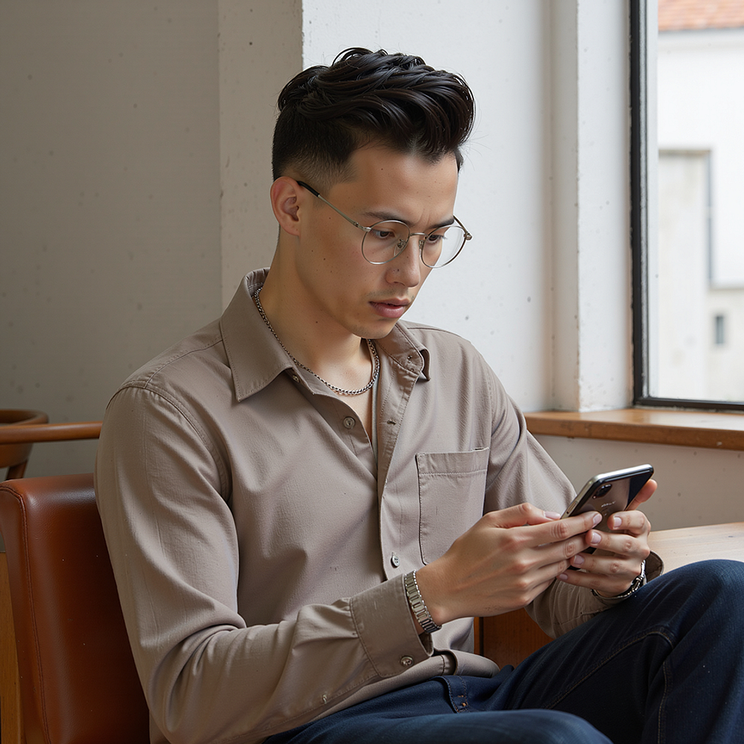 Vincent Chase Online Silver Full Rim Round left side