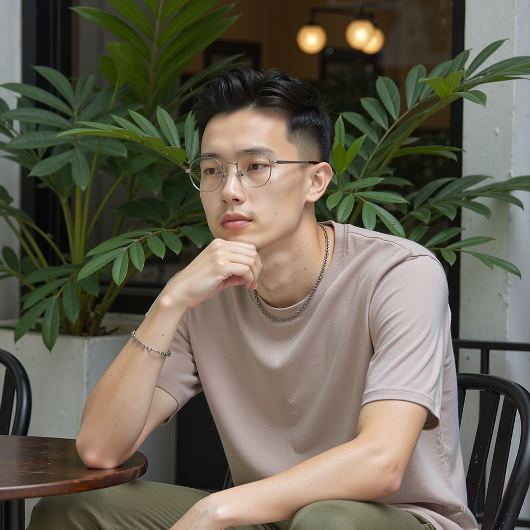 Vincent Chase Online Silver Full Rim Round left side