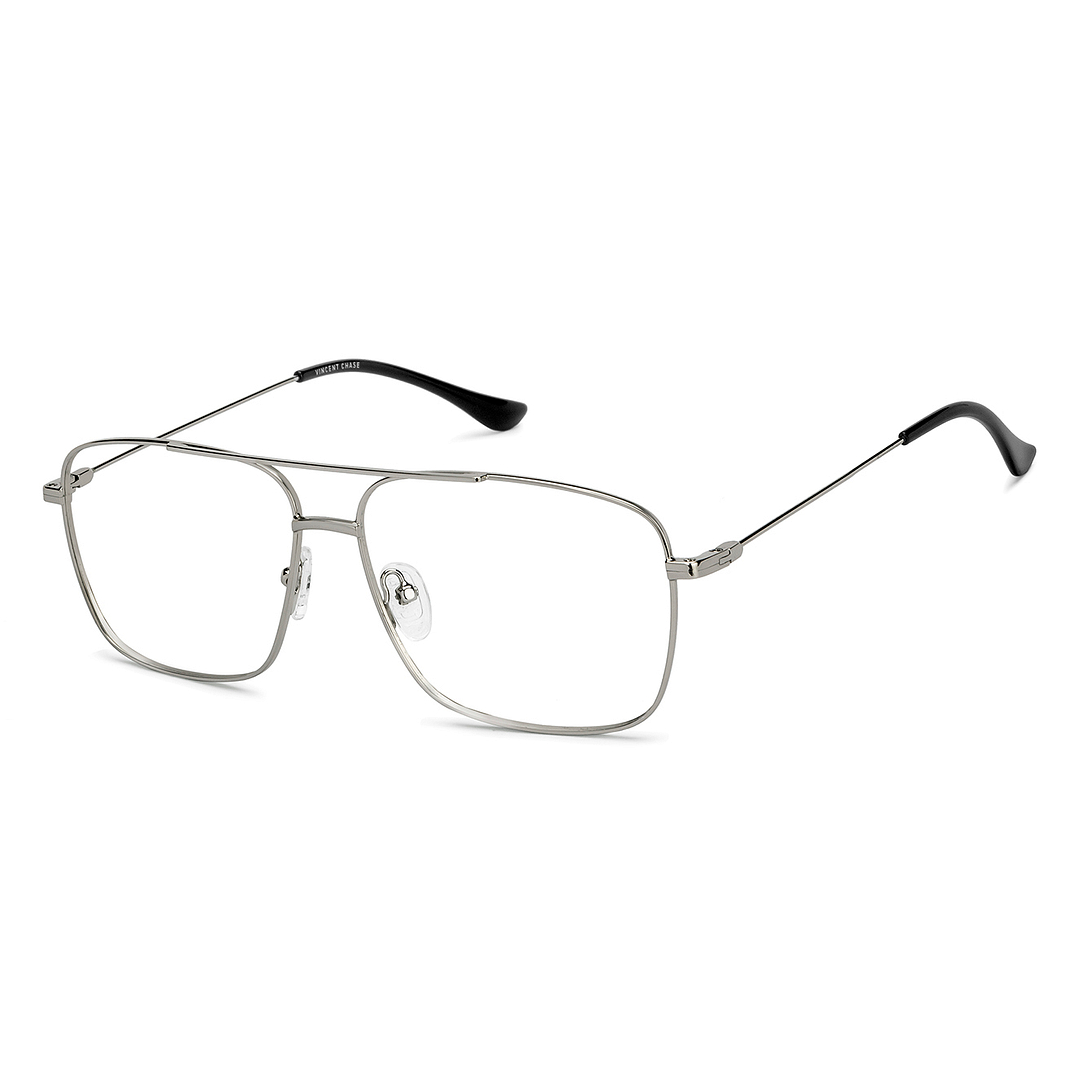 Vincent Chase Silver Full Rim Square left side