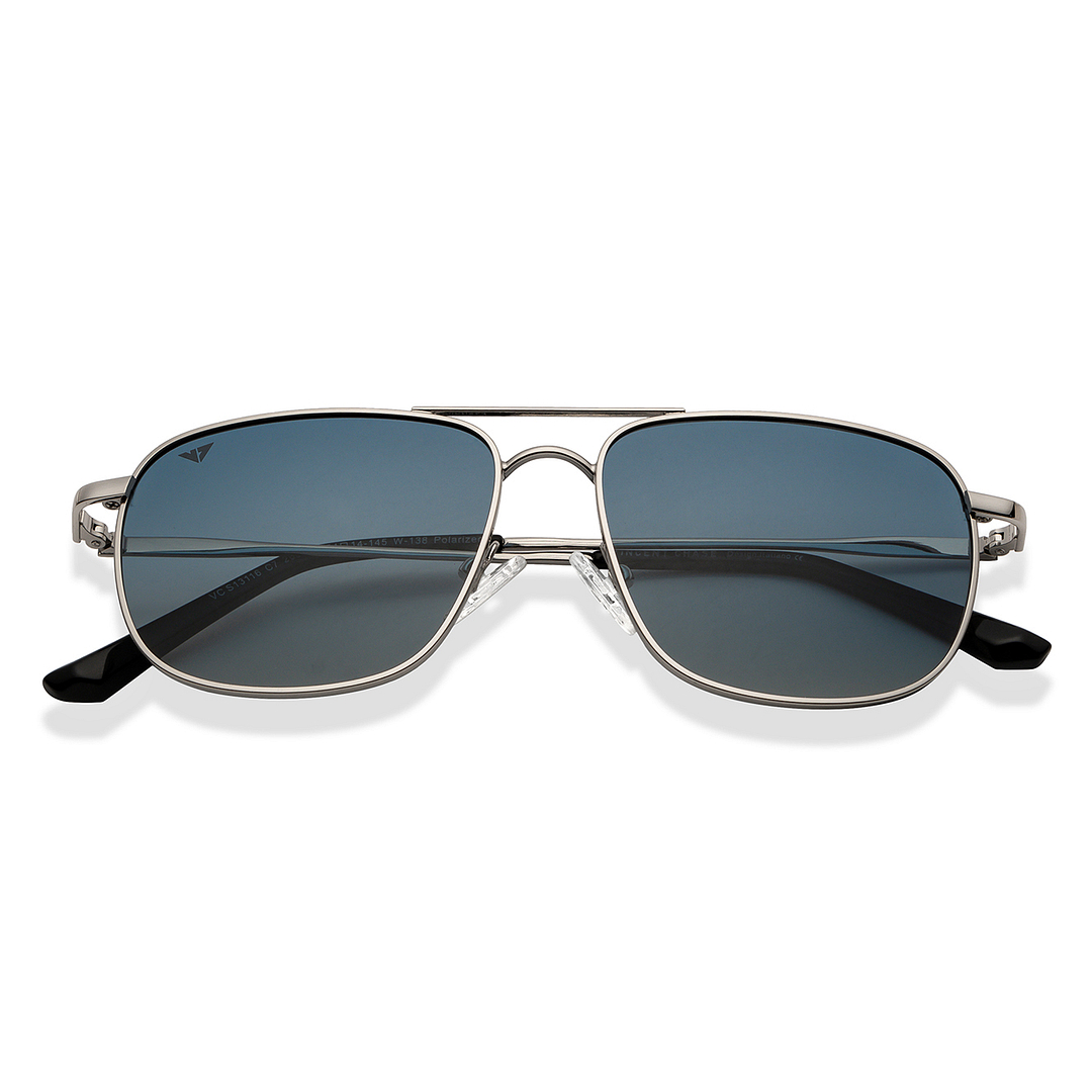 Vincent Chase Polarized Silver Full Rim Square left side