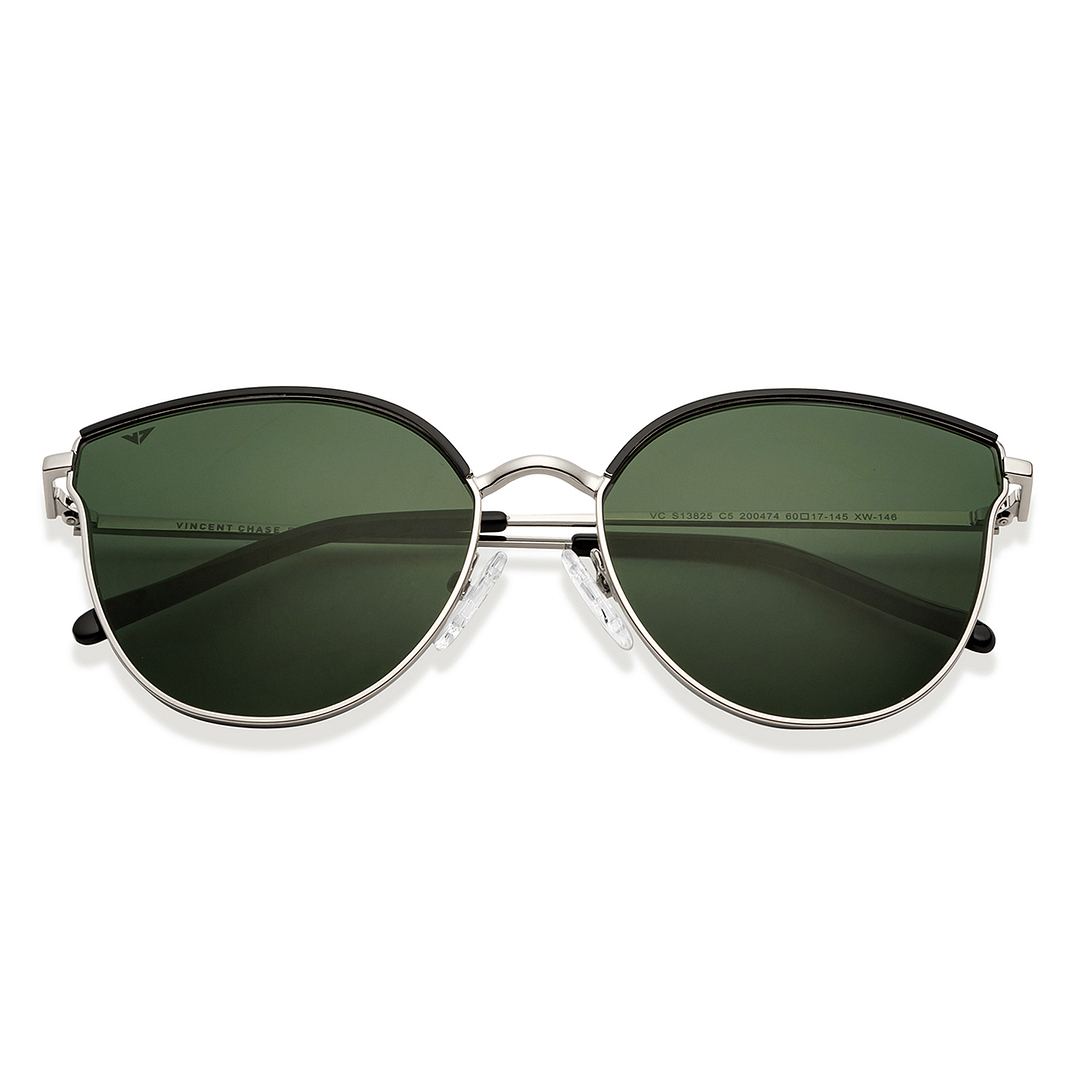 Vincent Chase Online Silver Full Rim Cat Eye left side