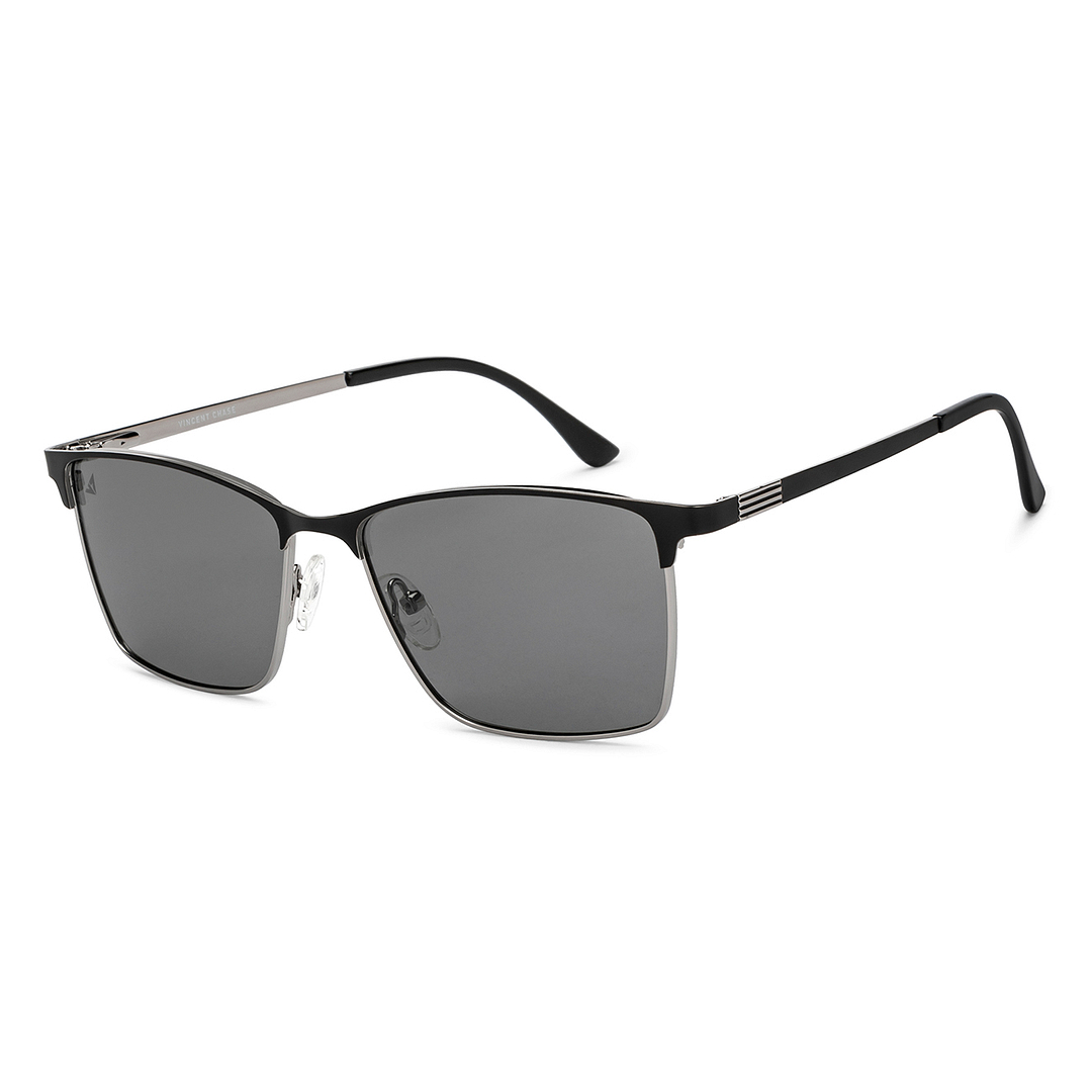Vincent Chase Polarized Silver Full Rim Clubmaster left side