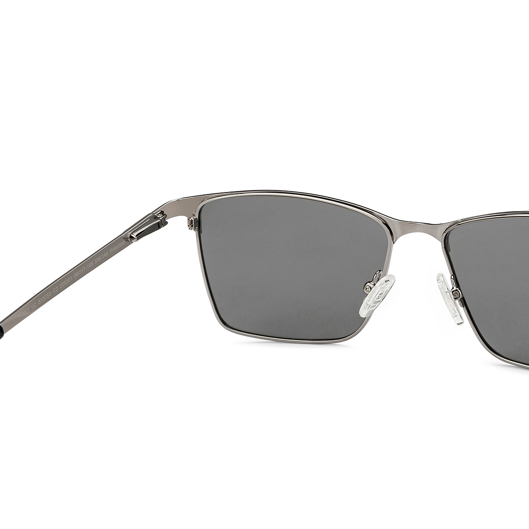 Vincent Chase Polarized Silver Full Rim Clubmaster right side