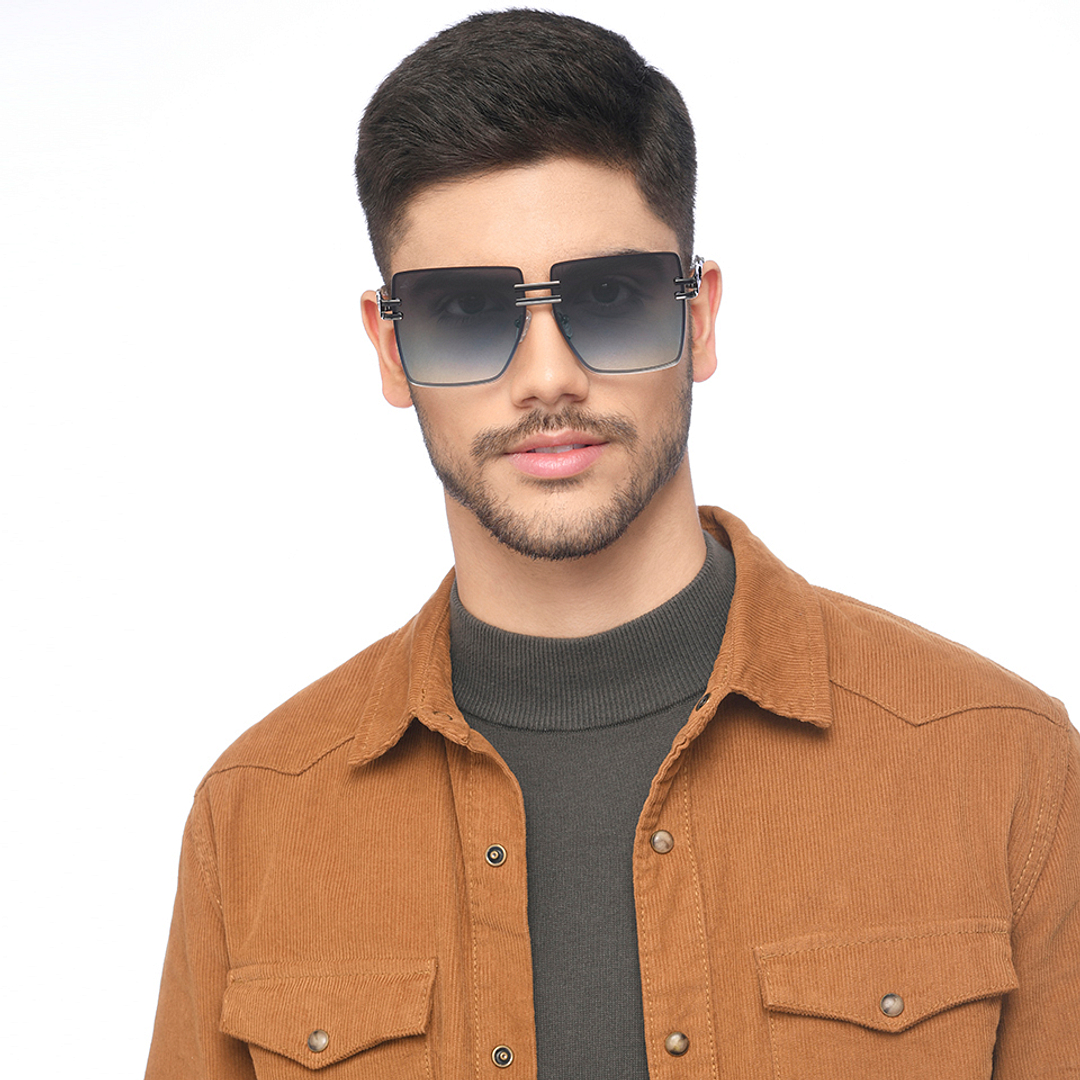 Vincent Chase Online Silver Rimless Rectangle left side