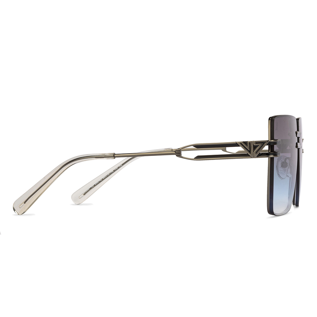 Vincent Chase Online Silver Rimless Rectangle left side