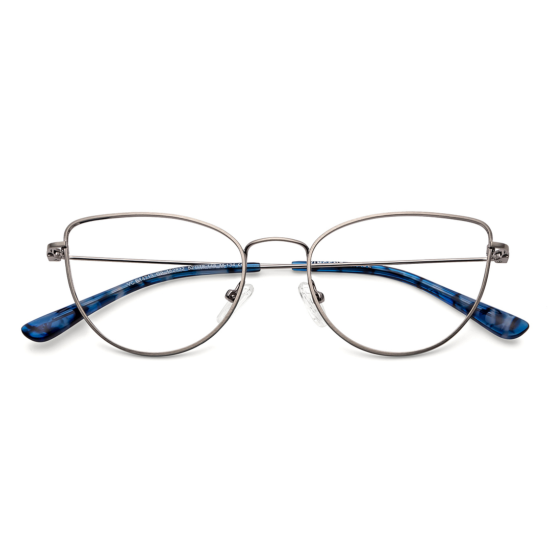 Vincent Chase Online Silver Full Rim Cat Eye left side