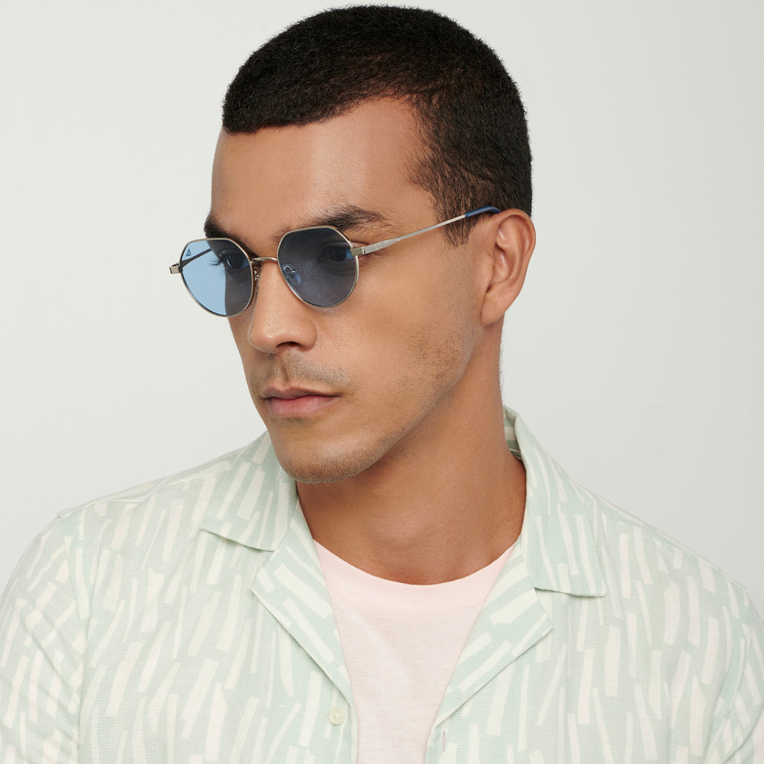 Vincent Chase Silver Full Rim Geometric right side