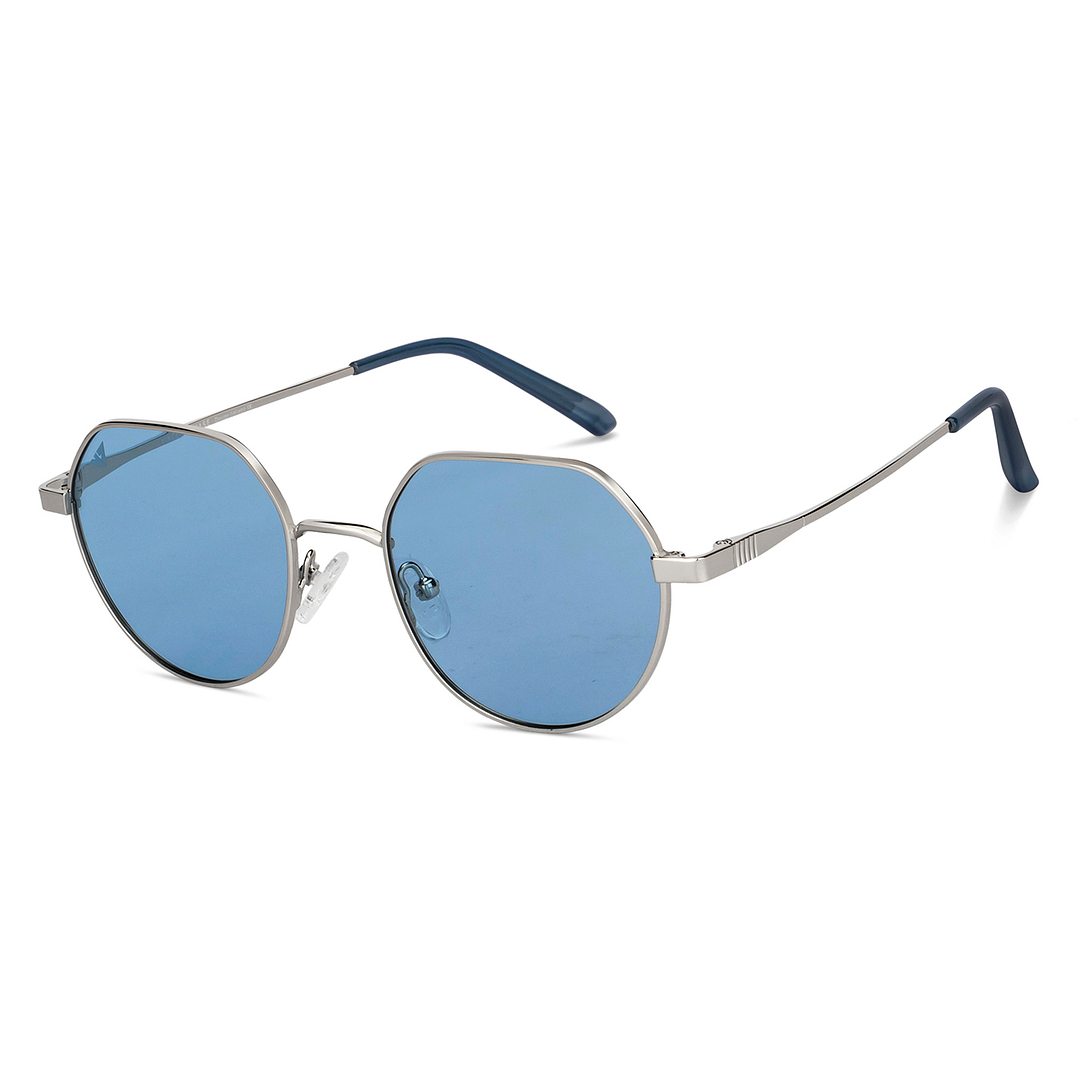 Vincent Chase Silver Full Rim Geometric left side