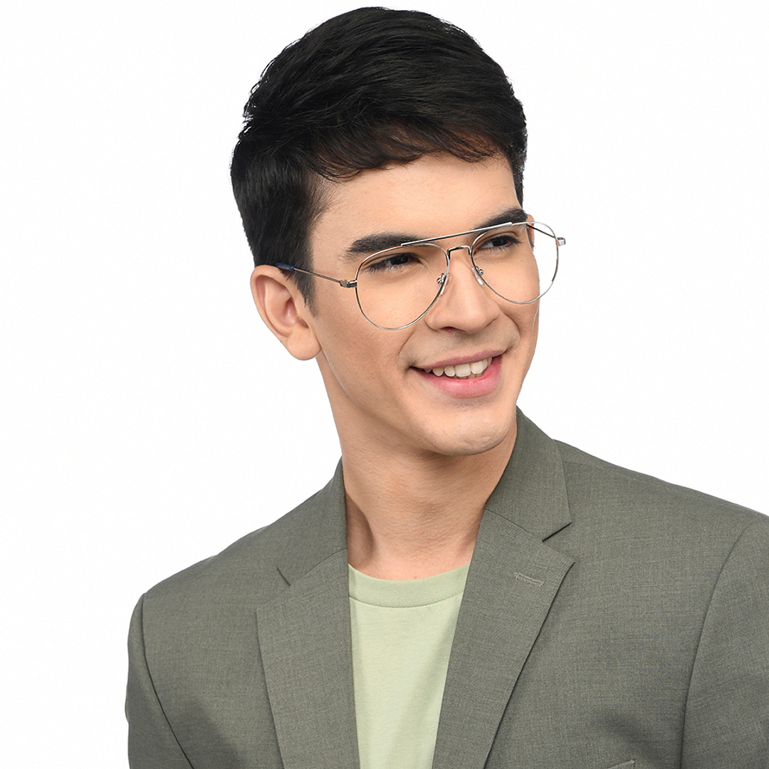 Vincent Chase Online Silver Full Rim Aviator left side