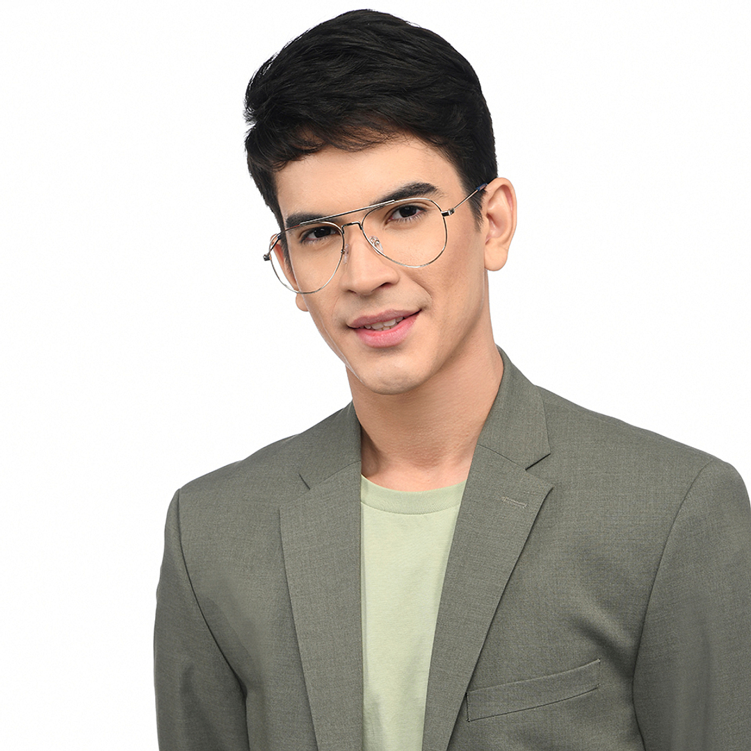 Vincent Chase Online Silver Full Rim Aviator left side