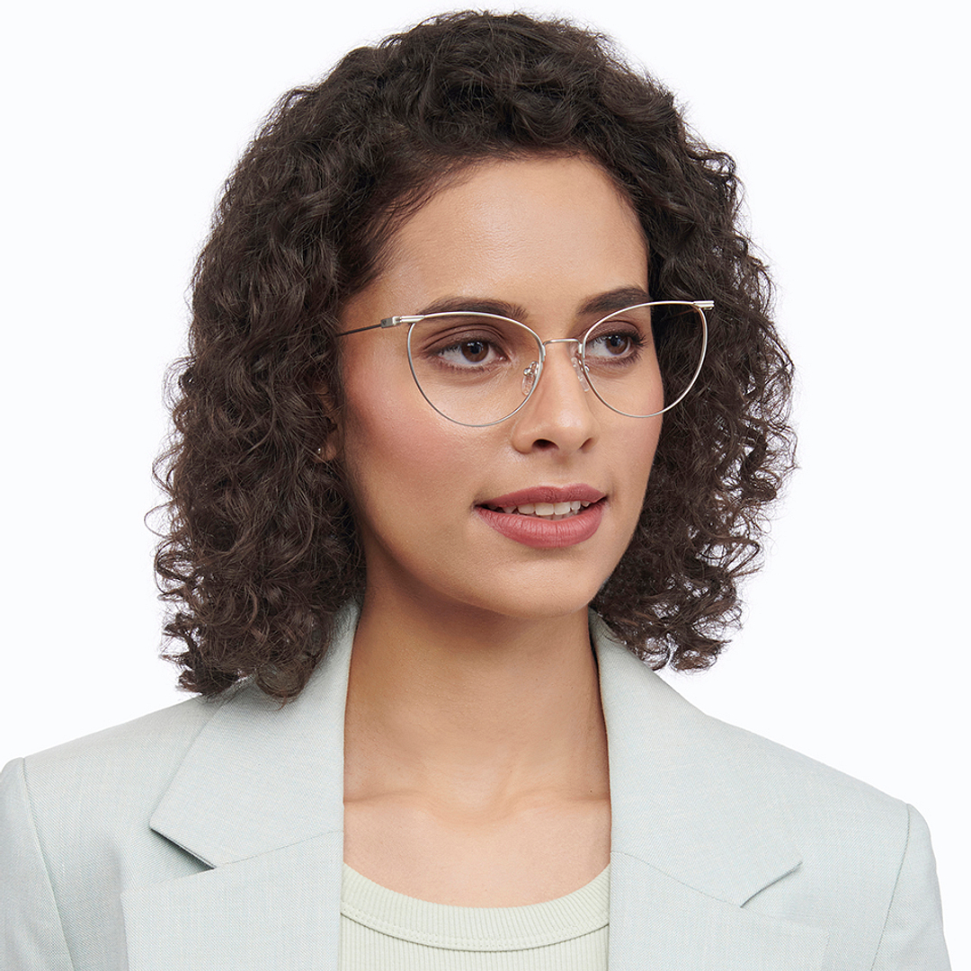 Vincent Chase Online Silver Full Rim Cat Eye left side