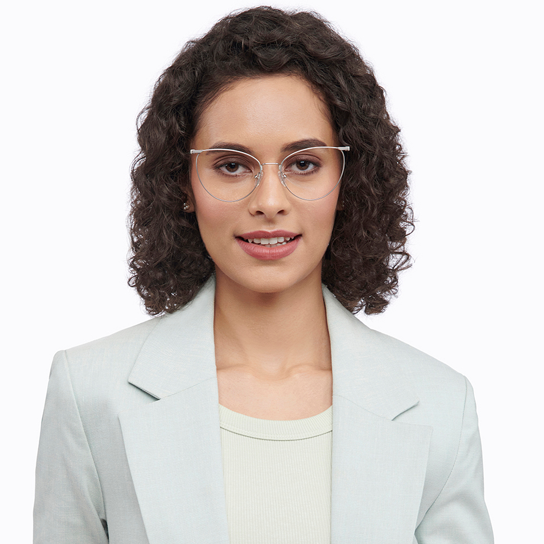 Vincent Chase Online Silver Full Rim Cat Eye right side