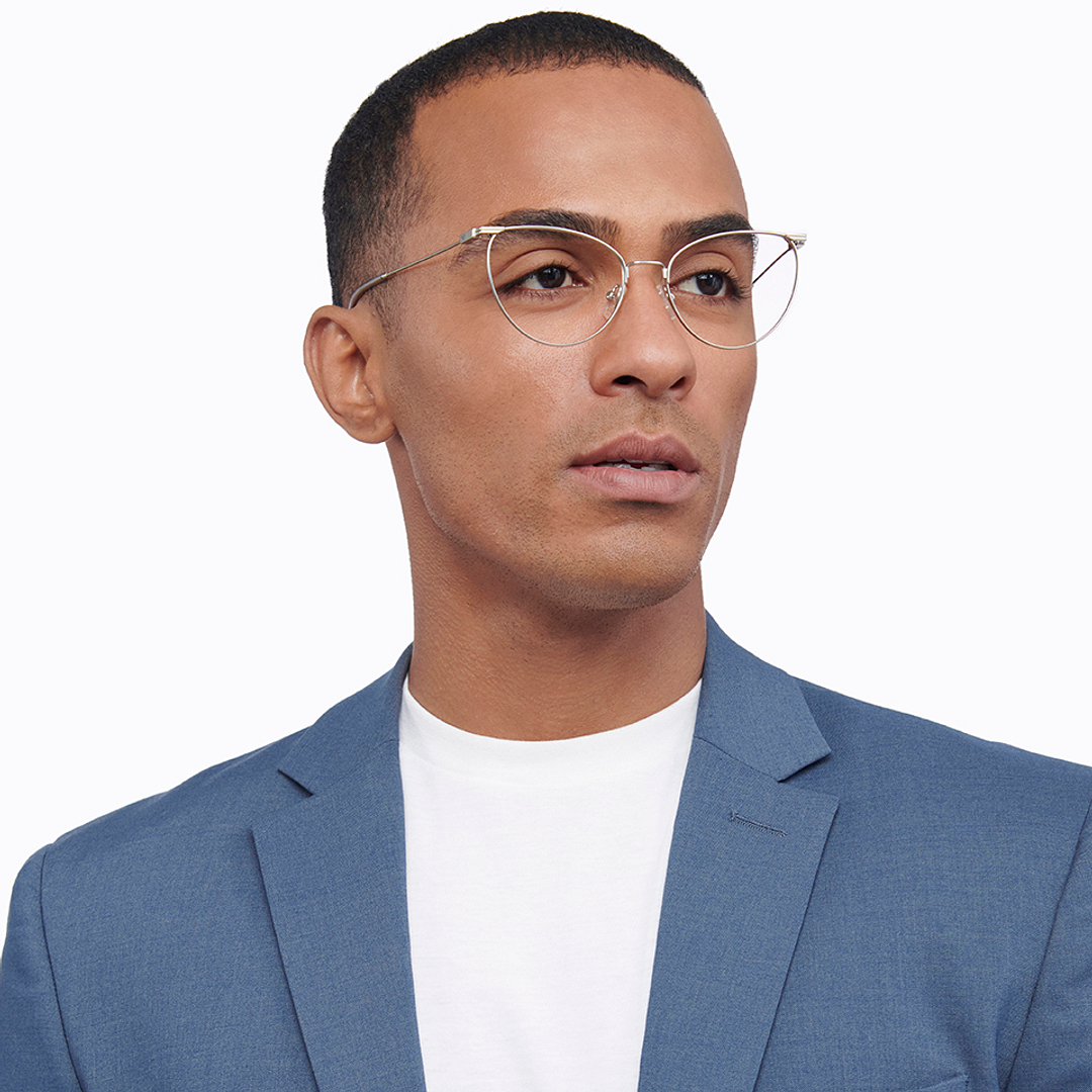 Vincent Chase Online Silver Full Rim Cat Eye left side