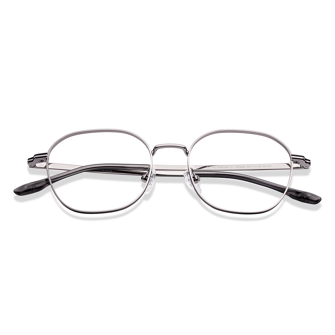 Vincent Chase Silver Full Rim Square left side