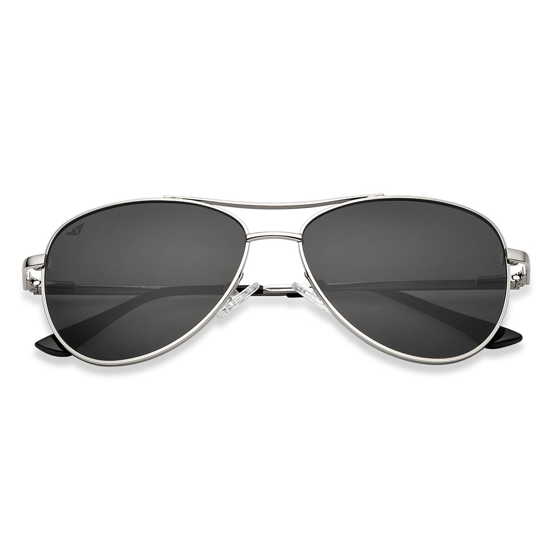 Vincent Chase Silver Full Rim Aviator left side