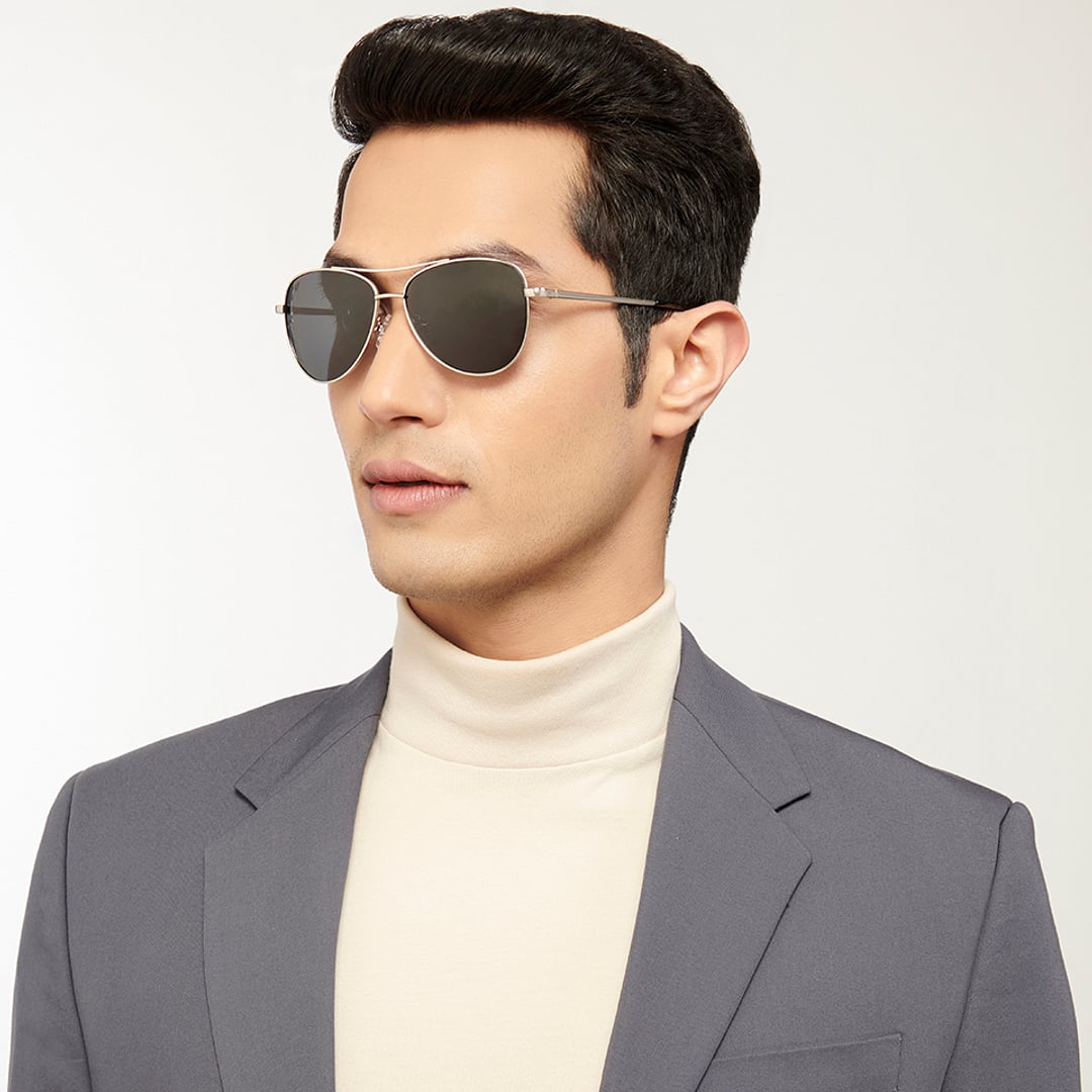 Vincent Chase Silver Full Rim Aviator right side