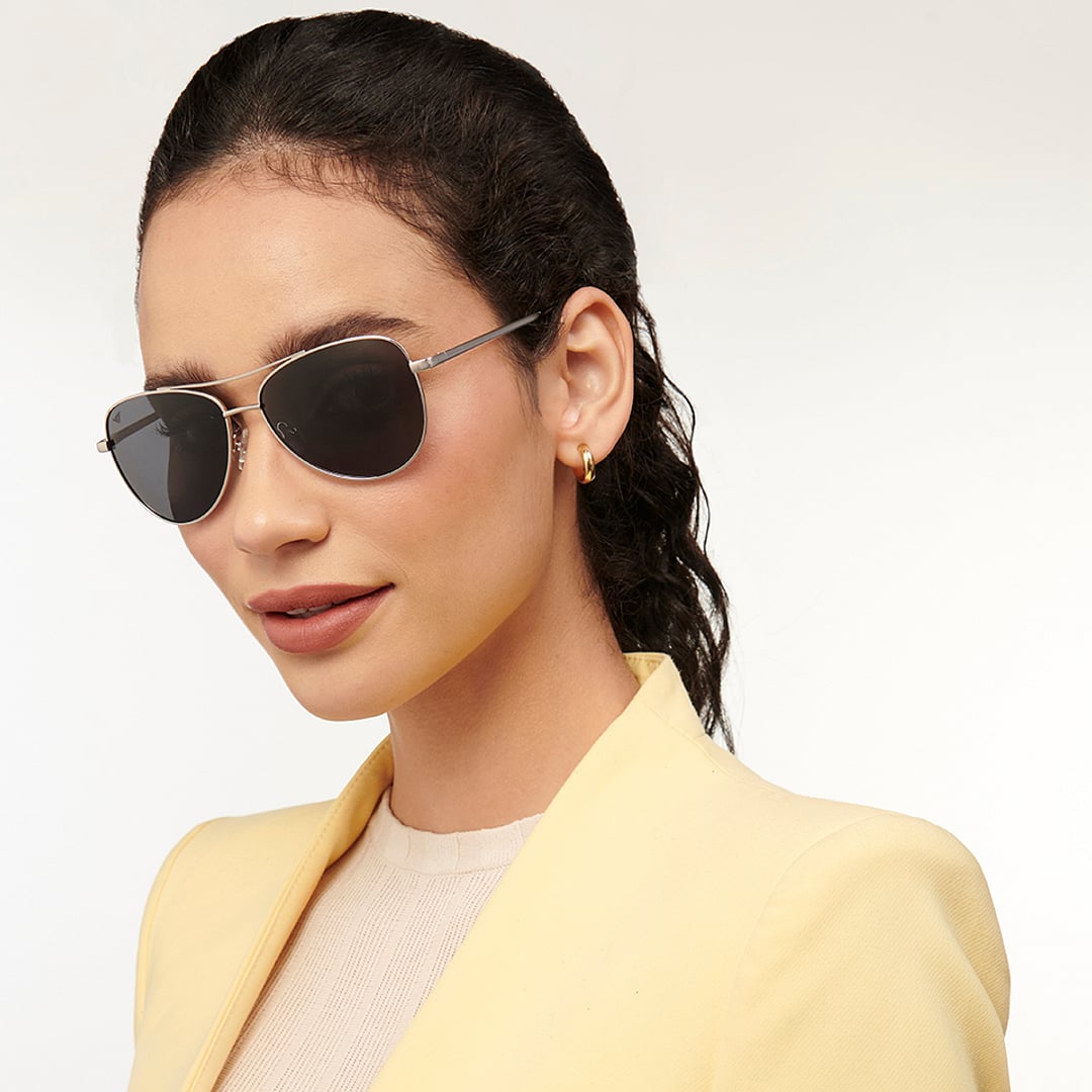 Vincent Chase Silver Full Rim Aviator left side