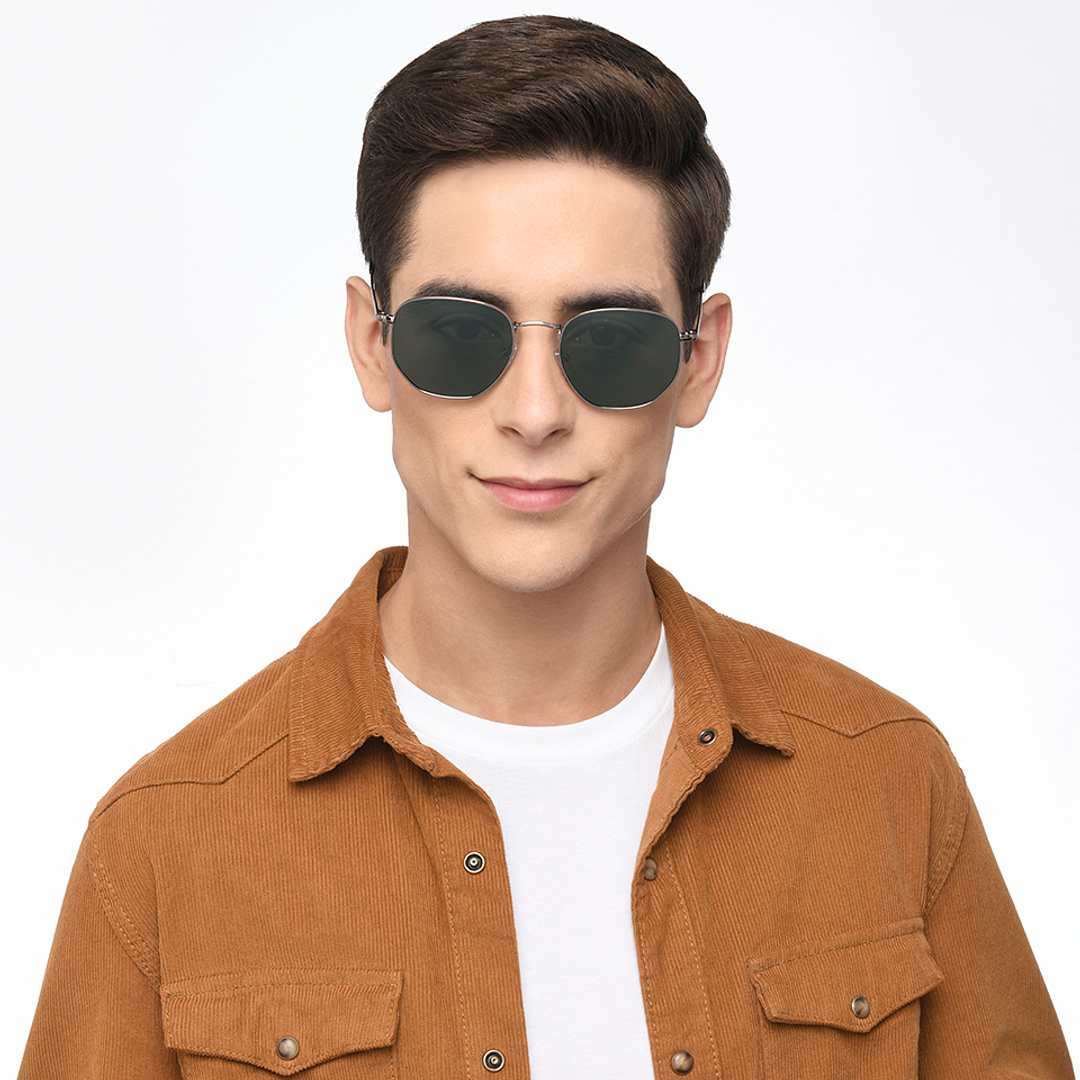 Vincent Chase Polarized Silver Full Rim Geometric left side