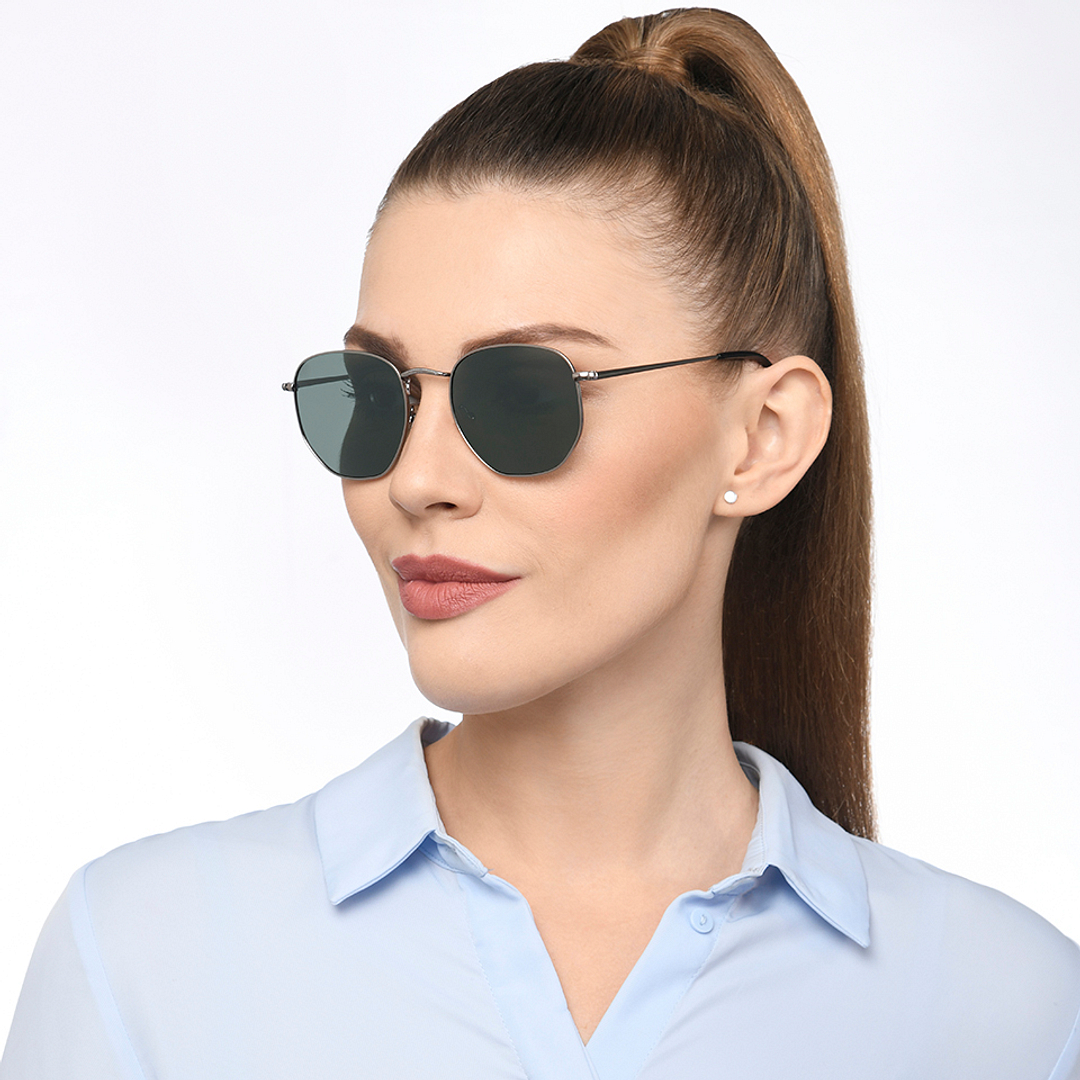 Vincent Chase Polarized Silver Full Rim Geometric left side