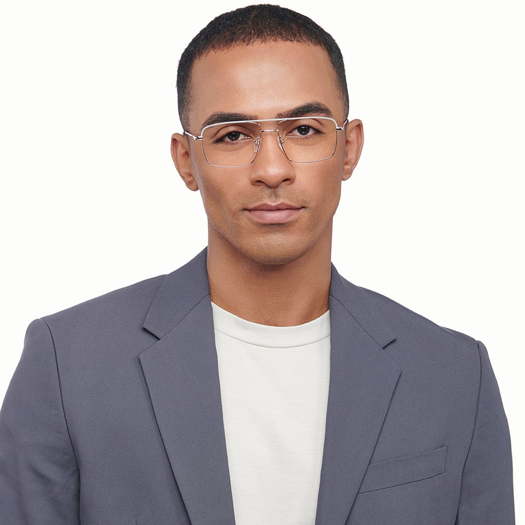 Vincent Chase Silver Full Rim Square right side