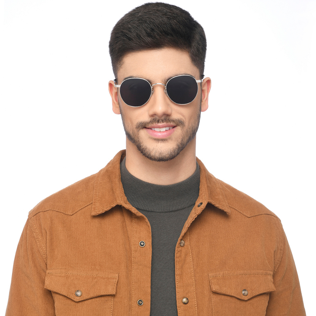 Vincent Chase Polarized Silver Full Rim Round left side