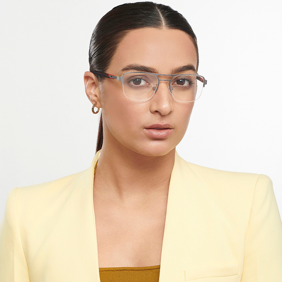 Vincent Chase Online Silver Half Rim Square left side