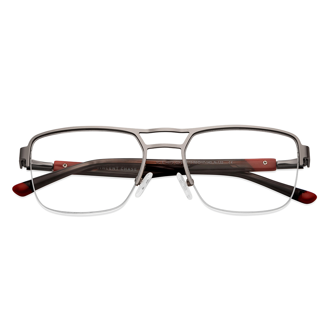 Vincent Chase Online Silver Half Rim Square left side