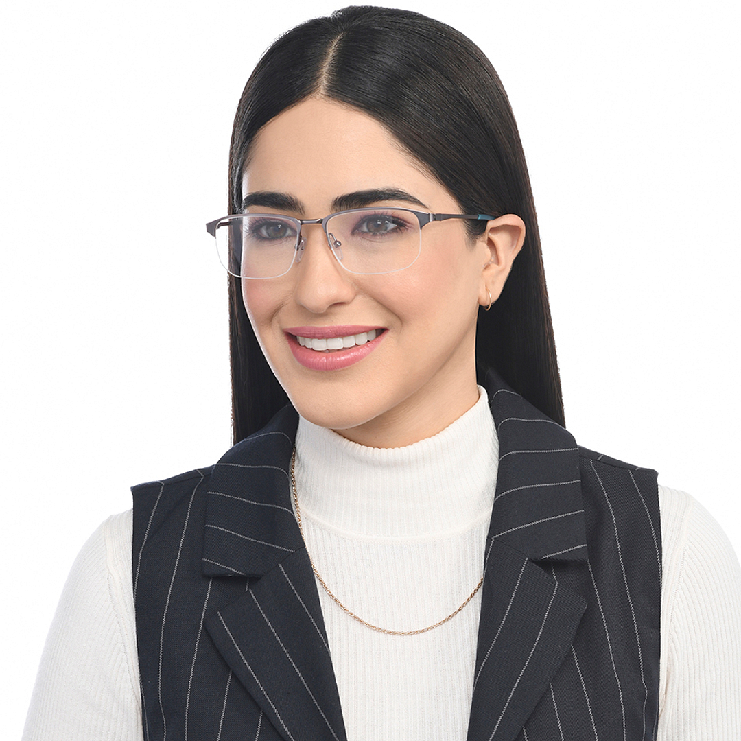 Vincent Chase Online Silver Half Rim Geometric right side