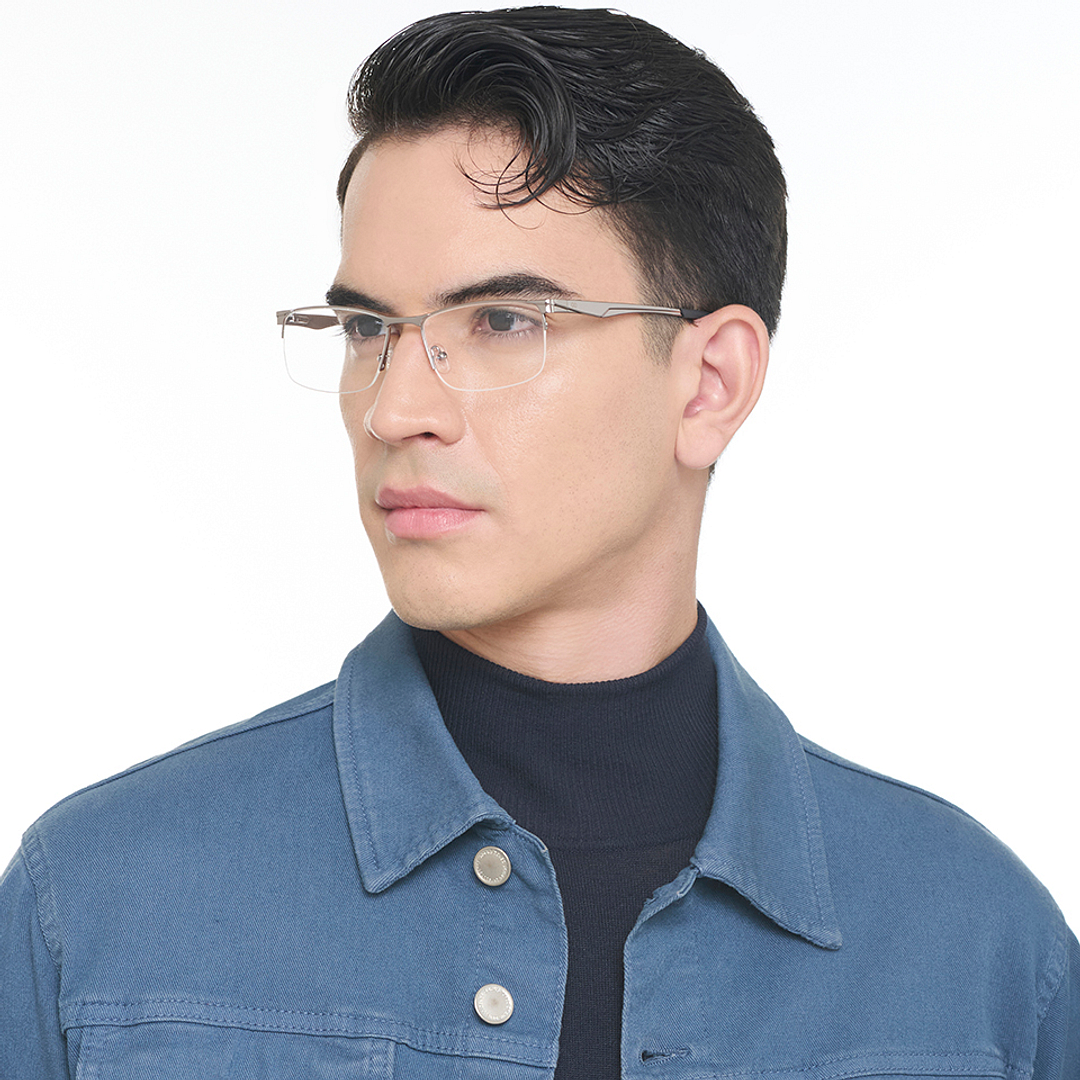 Vincent Chase Online Silver Half Rim Rectangle right side