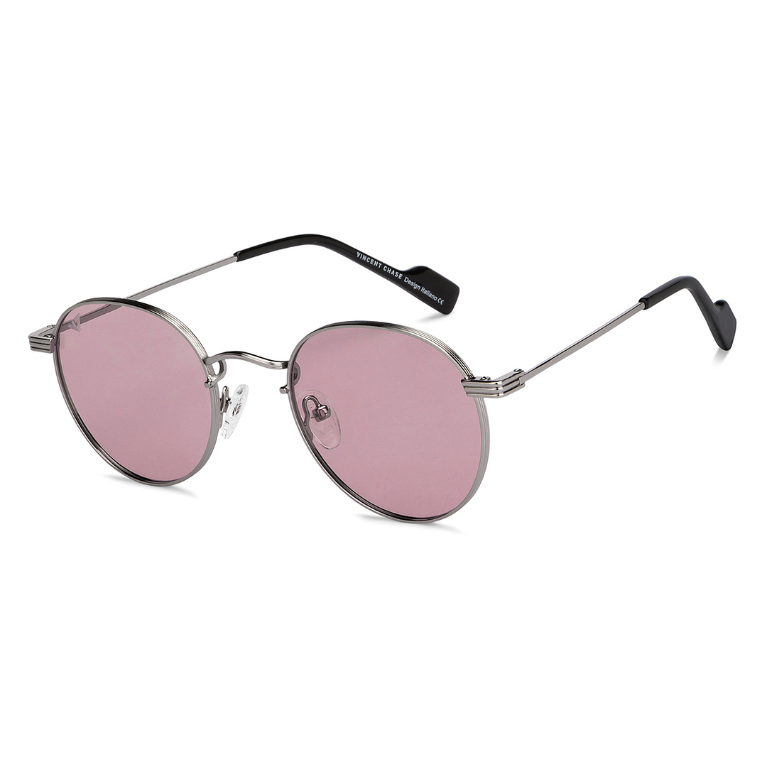 Vincent Chase Online Silver Full Rim Round left side