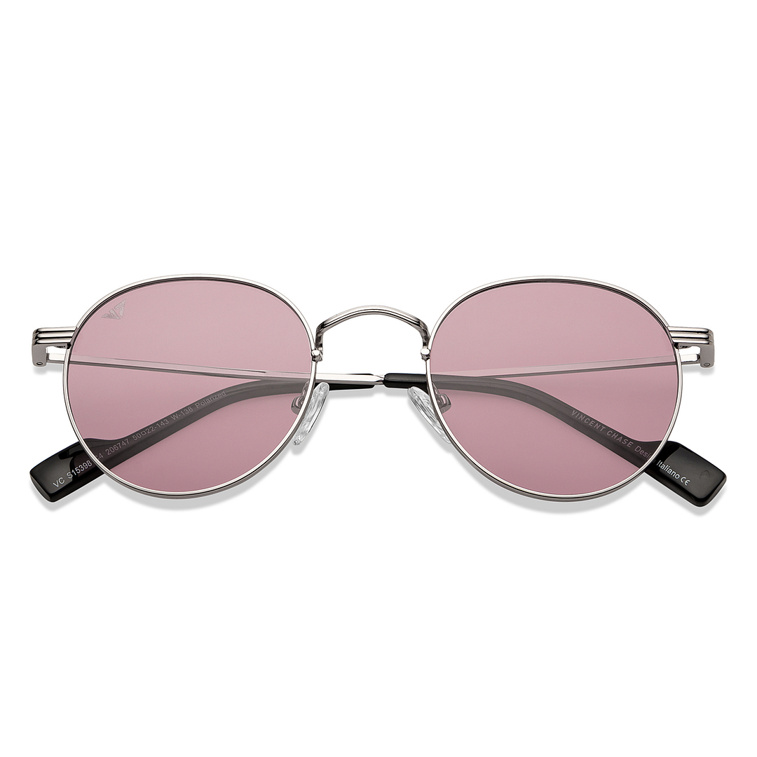 Vincent Chase Online Silver Full Rim Round left side