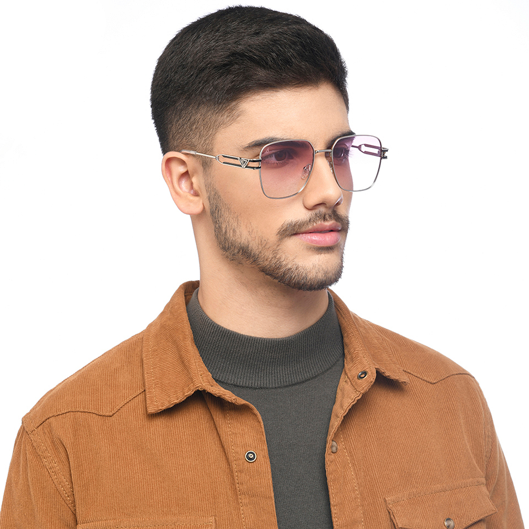 Vincent Chase Silver Full Rim Rectangle left side