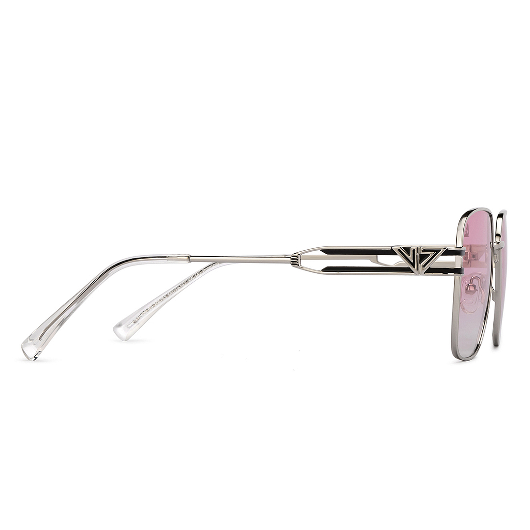 Vincent Chase Silver Full Rim Rectangle left side