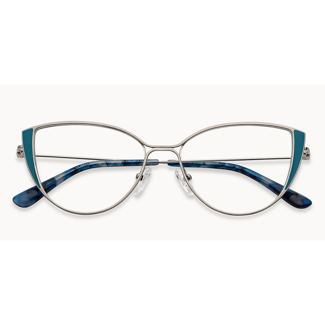 Vincent Chase Online Silver Full Rim Cat Eye left side