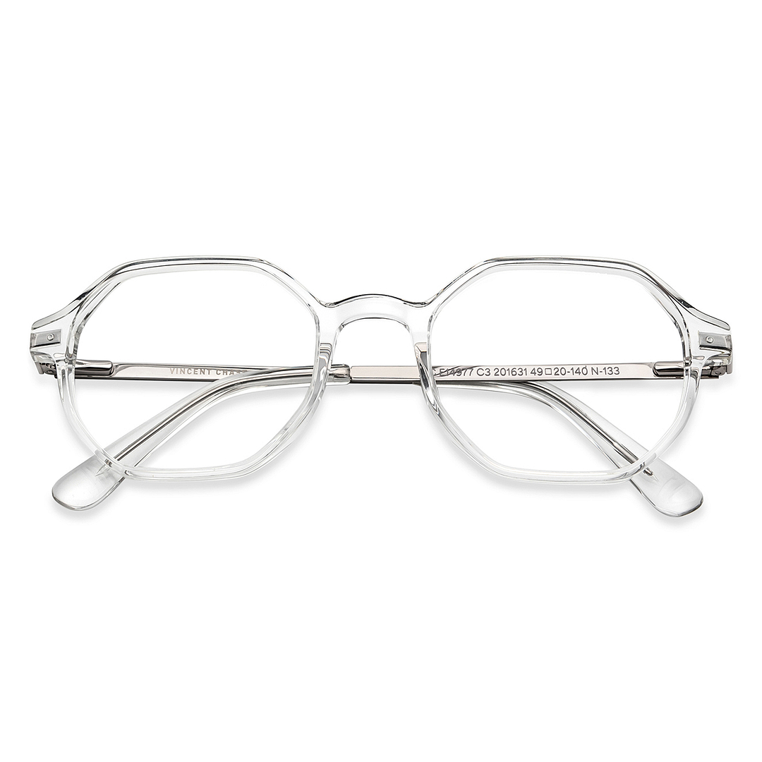 Vincent Chase Crystal Transparent Full Rim Geometric left side