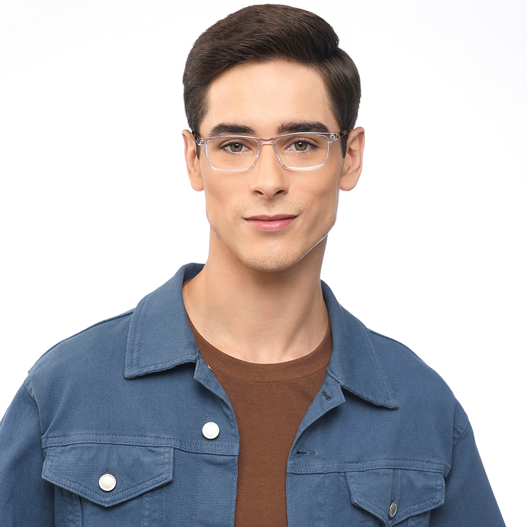 Vincent Chase Crystal Transparent Full Rim Rectangle right side