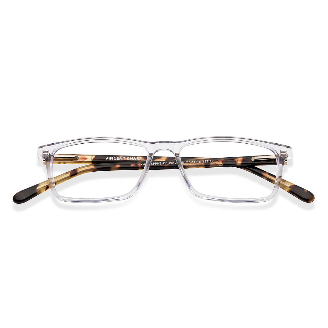 Vincent Chase Crystal Transparent Full Rim Rectangle left side