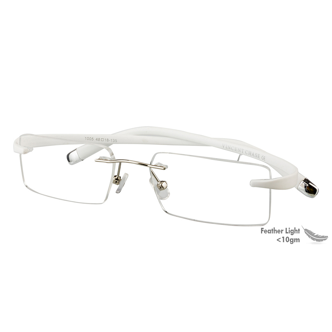 Lenskart Air Online Silver Rimless Rectangle right side
