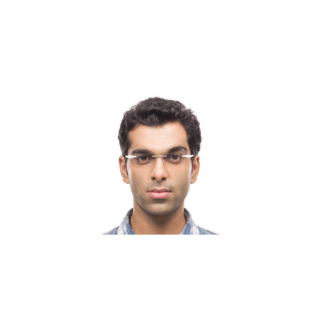 Lenskart Air Online Silver Rimless Rectangle left side