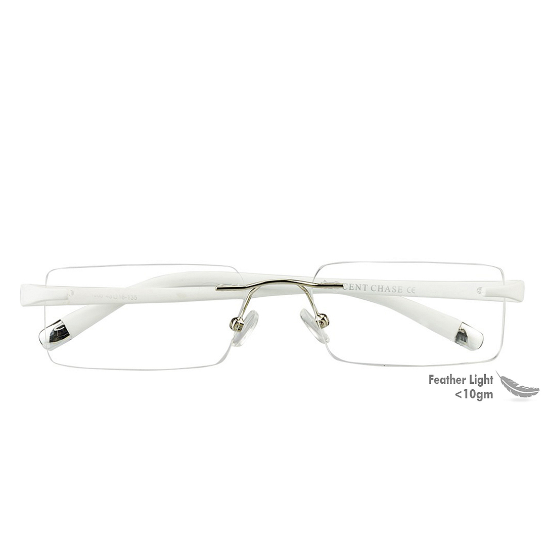 Lenskart Air Online Silver Rimless Rectangle right side