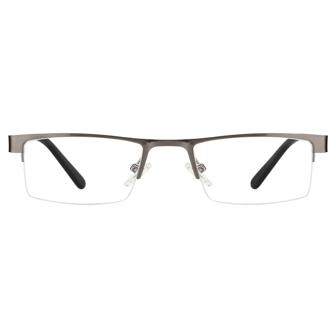 Vincent Chase Online Mid Gunmetal Half Rim Rectangle left side