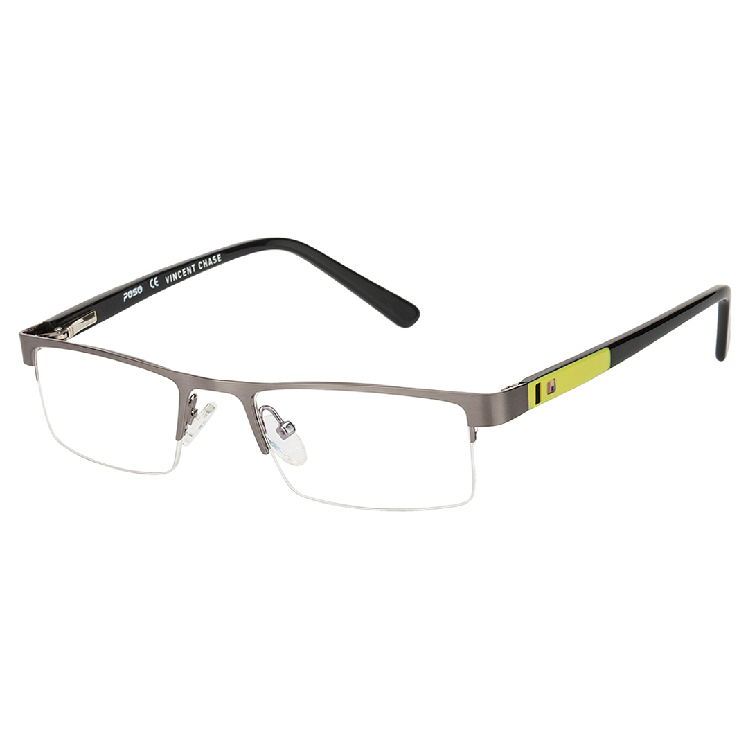 Vincent Chase Online Mid Gunmetal Half Rim Rectangle left side