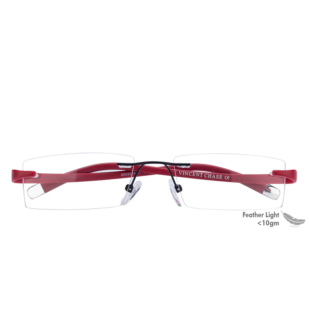Vincent Chase Online Red Rimless Rectangle left side