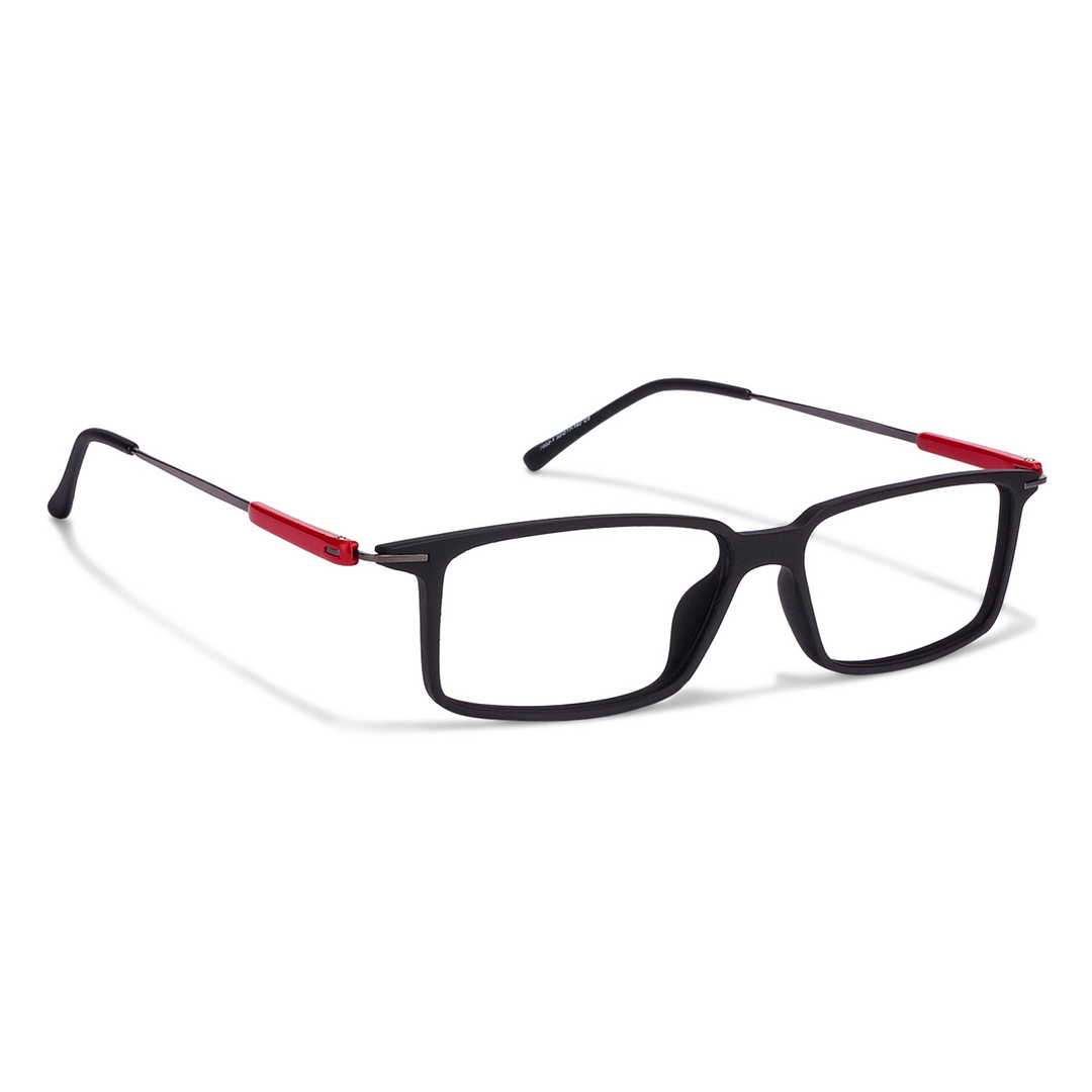 Lenskart Lenskart TOI Special: Matte Black Red Gunmetal Black Full Rim Rectangle Lenskart TOI Special SCALR 7032-1-C3 left side