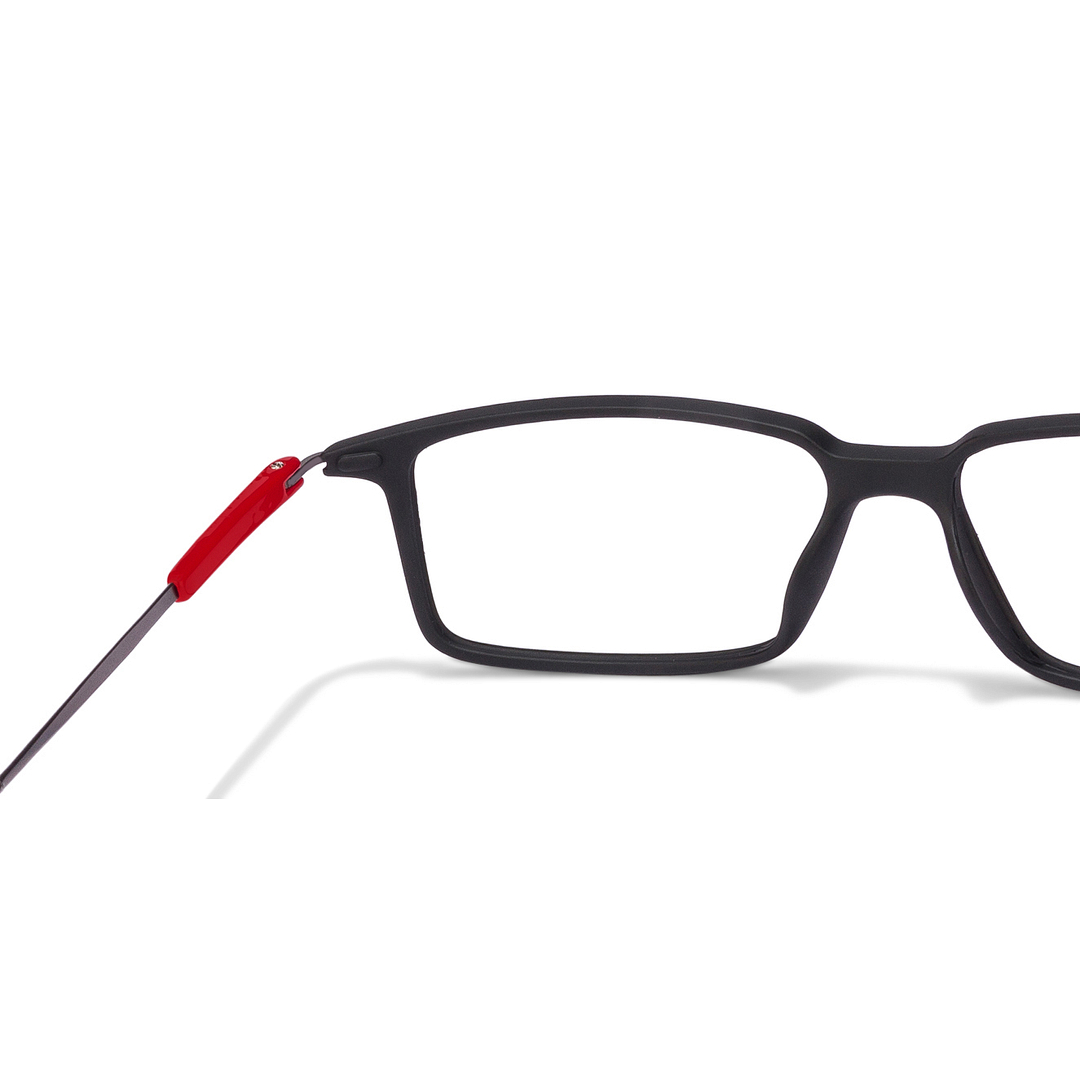 Lenskart Lenskart TOI Special: Matte Black Red Gunmetal Black Full Rim Rectangle Lenskart TOI Special SCALR 7032-1-C3 left side