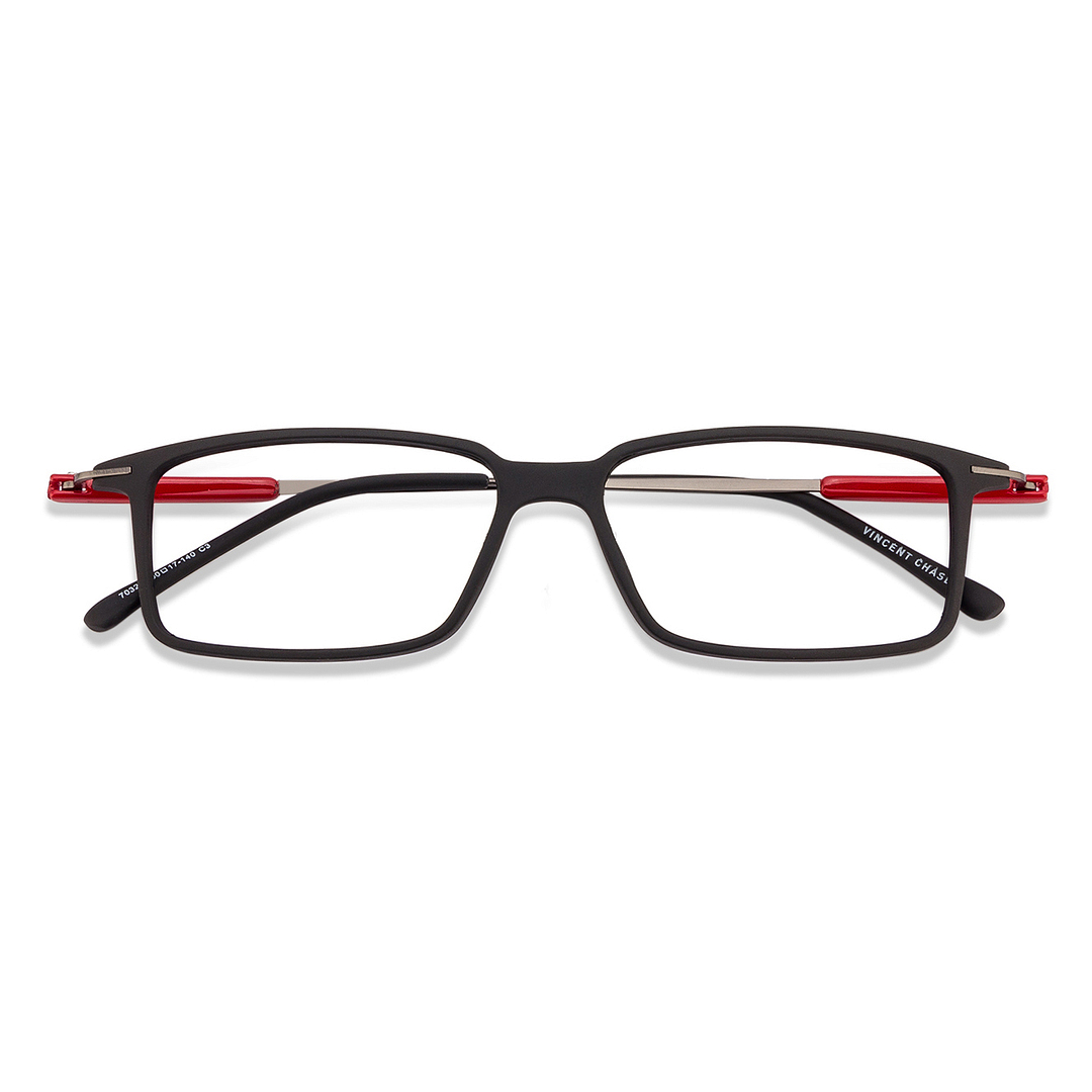 Lenskart Lenskart TOI Special: Matte Black Red Gunmetal Black Full Rim Rectangle Lenskart TOI Special SCALR 7032-1-C3 right side