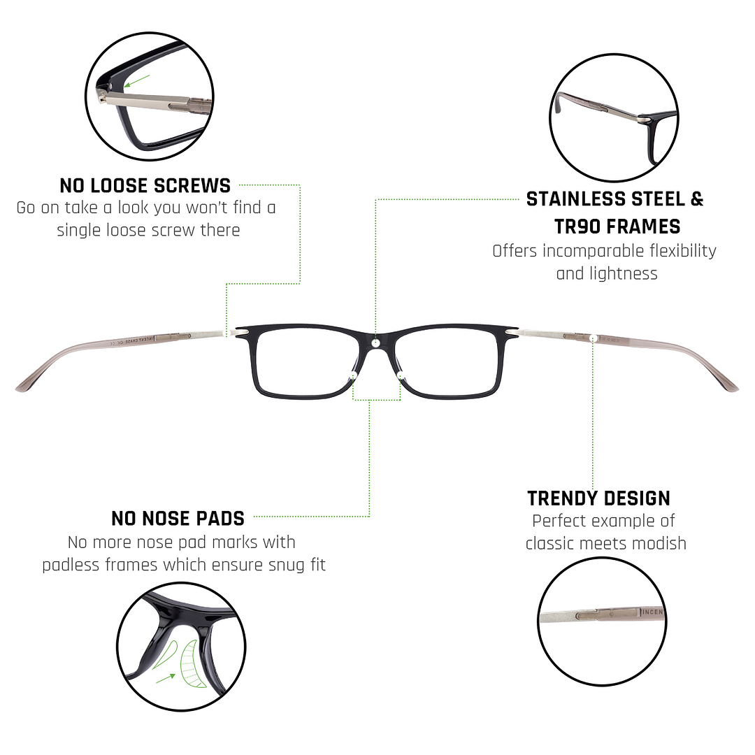 Lenskart Air Online Black Full Rim Rectangle left side